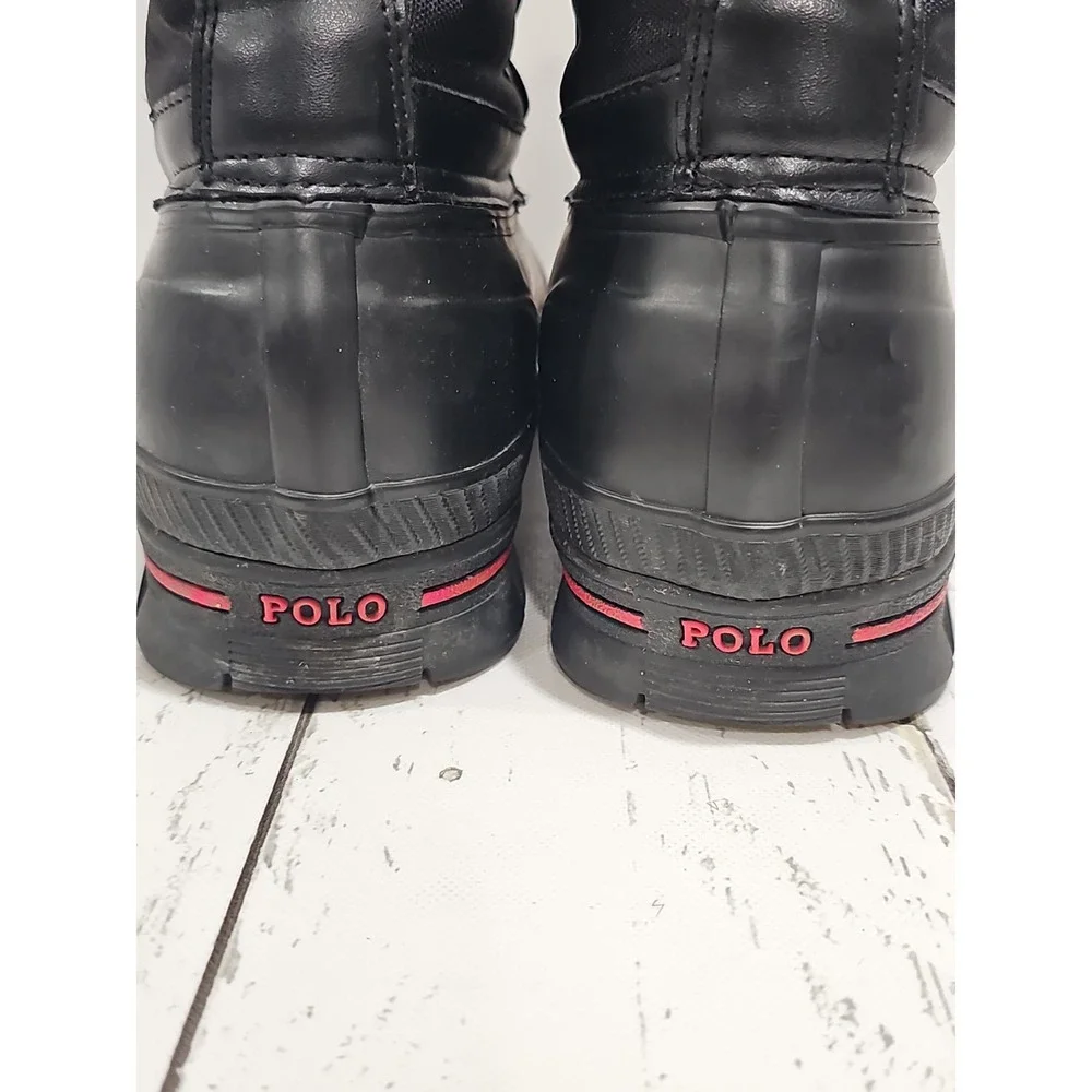 Polo Ralph Lauren Black Lace Up Winter Snow Boots Mens Size 11